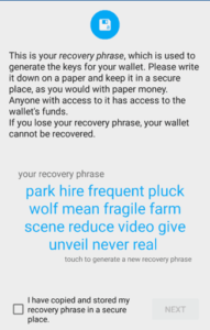 Seed words Coinomi wallet