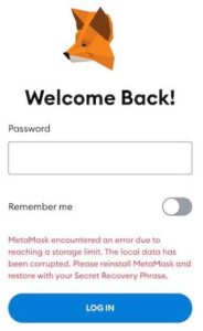 MetaMask wallet error