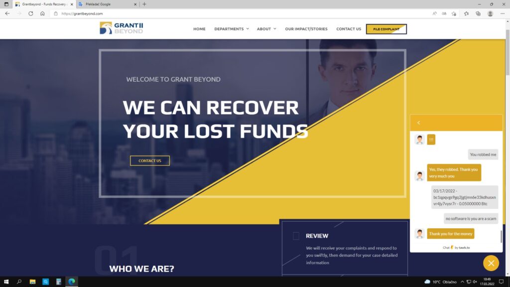 Grant Beyond scam web site