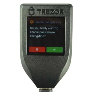Enabling a passphrase on a Trezor wallet