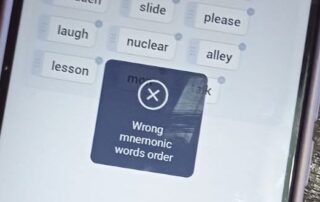 invalid mnemonic - wrong seed words on crypto wallet
